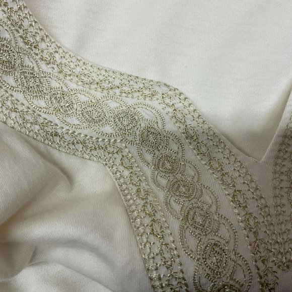 Croft & Barrow‎ Woman's 2X Embroidered Long Sleeve Top V Neck - Picture 6 of 10